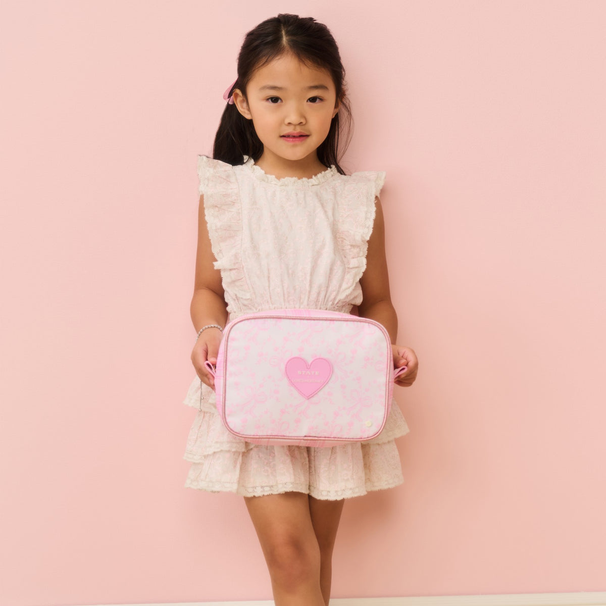 STATE x LoveShackFancy Travel Pouch Set Nylon Pink Vanilla | State Bags Quality