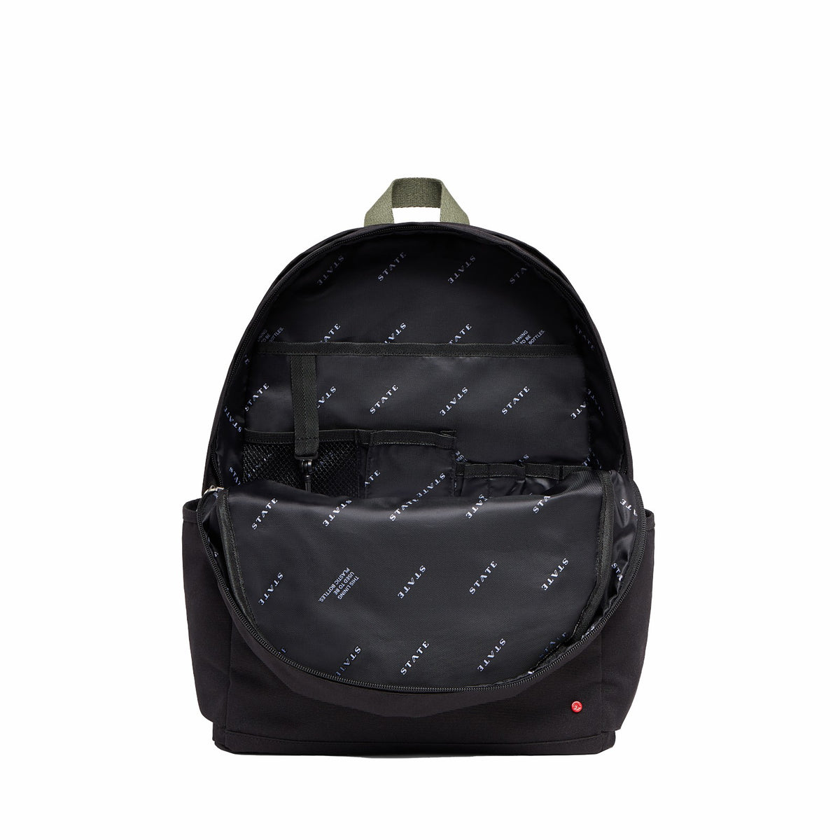 Kane Double Pocket Large Polyester Canvas Black | State Bags Featured