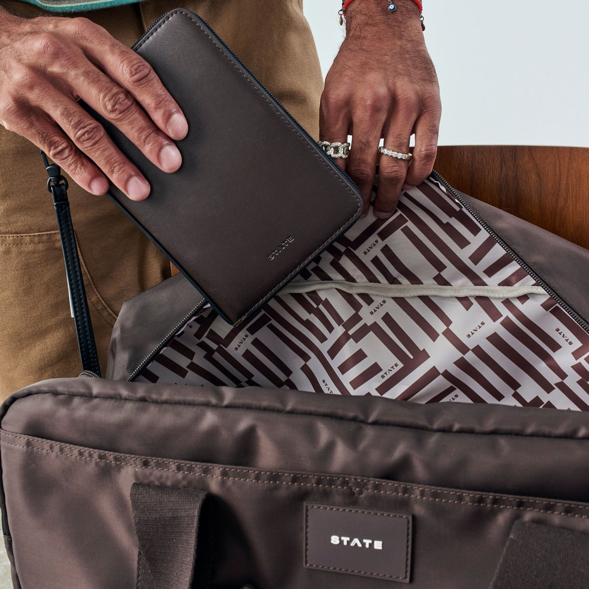 Passport Holder Vegan Leather Brown | State Bags Special Offer