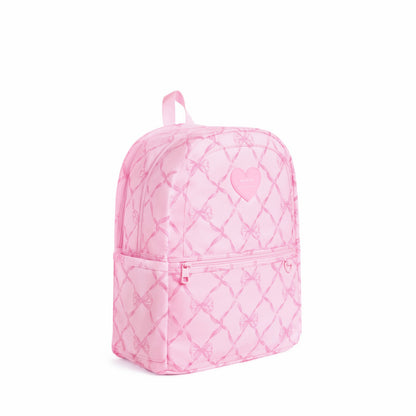 STATE x LoveShackFancy Kane Double Pocket Backpack Recycled Polyester Canvas Pink Peppermint | State Bags Classic