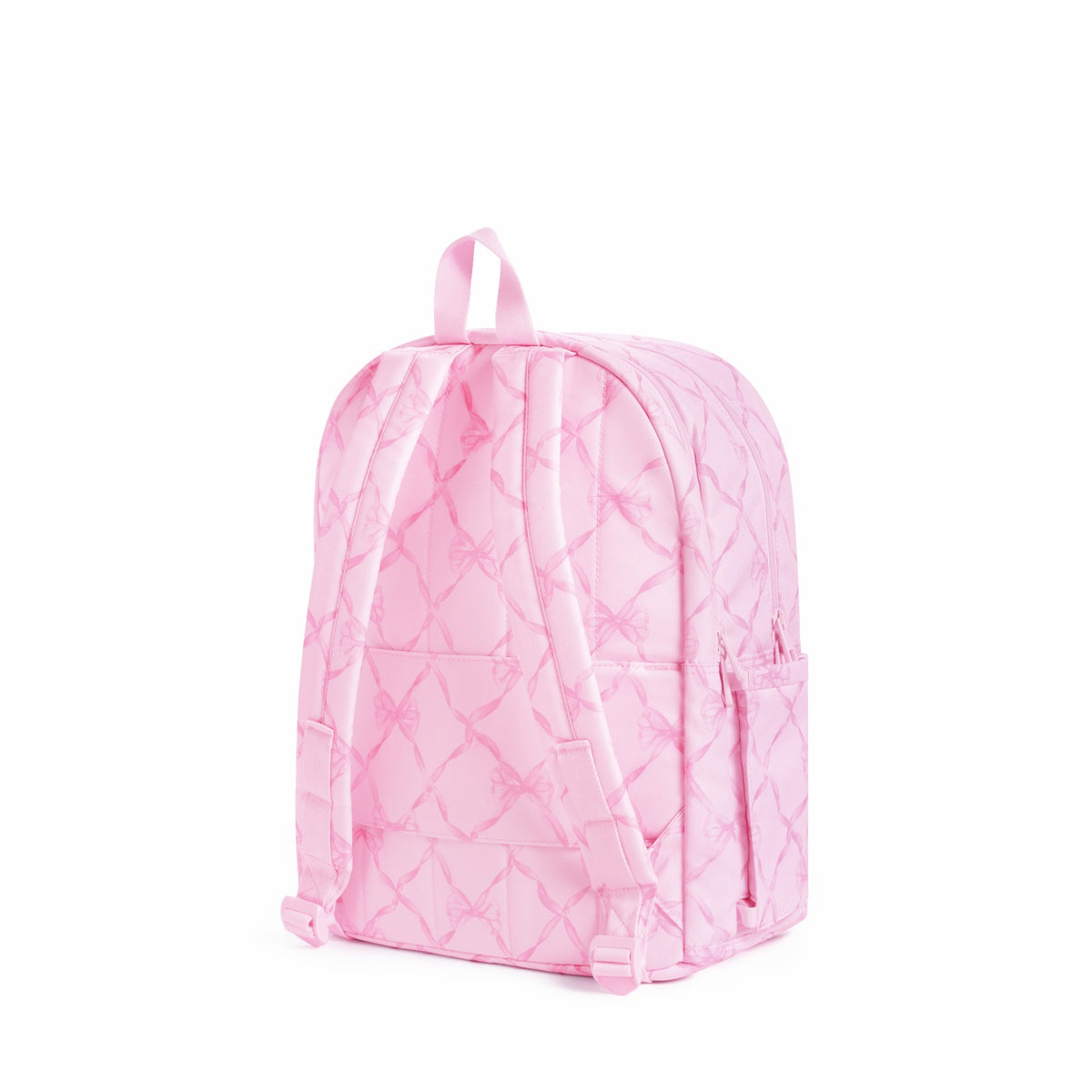 STATE x LoveShackFancy Kane Double Pocket Backpack Recycled Polyester Canvas Pink Peppermint | State Bags Classic