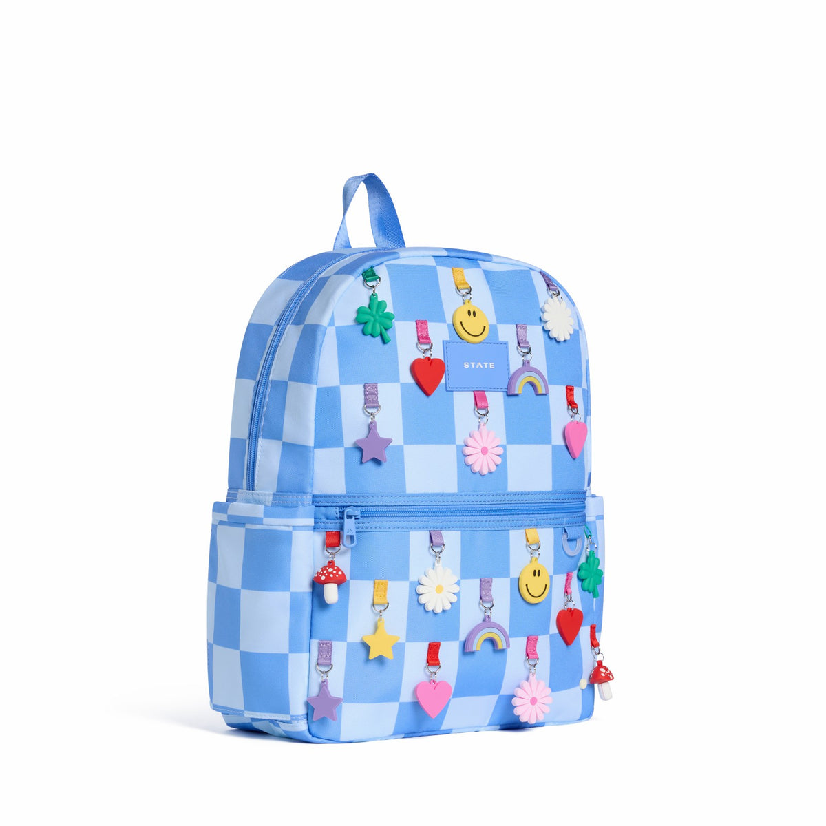 Kane Kids Travel Backpack Charms Blue Checkerboard | State Bags Featured
