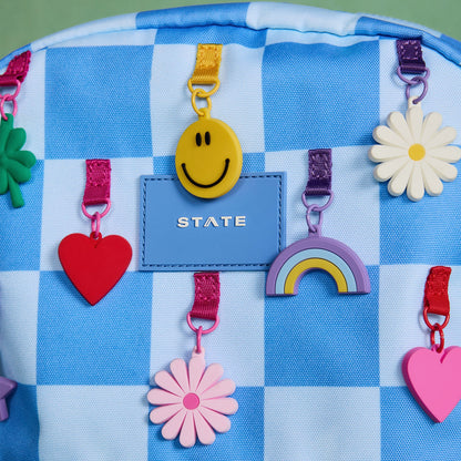 Kane Kids Travel Backpack Charms Blue Checkerboard | State Bags Featured