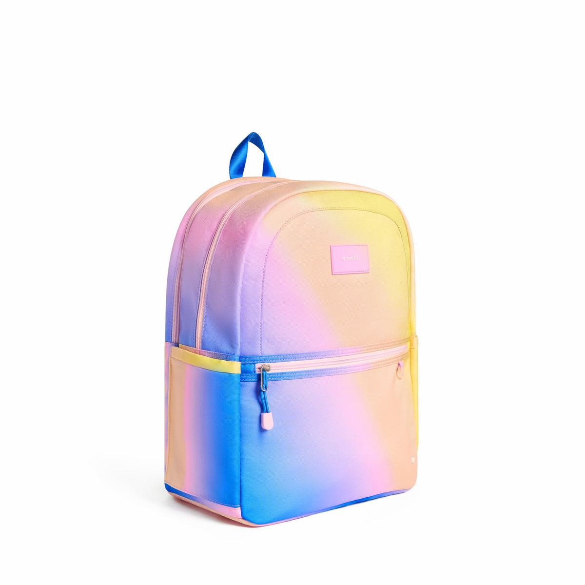 Kane Kids Large Backpack Recycled Polycnavas Blue/Pink/Yellow Gradient | State Bags Customer Favorite