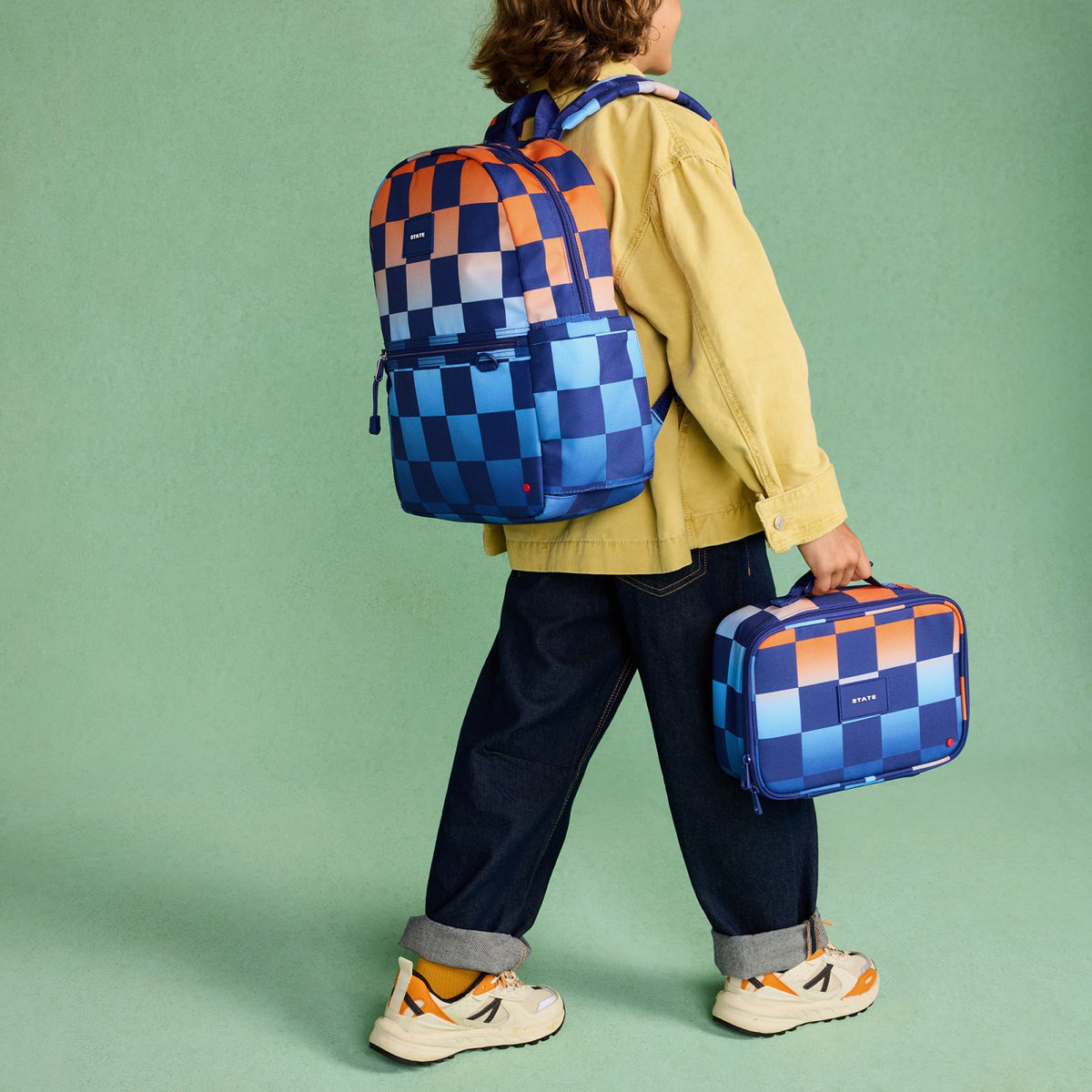 Kane Kids Travel Backpack Printed Canvas Gradient Checkerboard | State Bags Discount