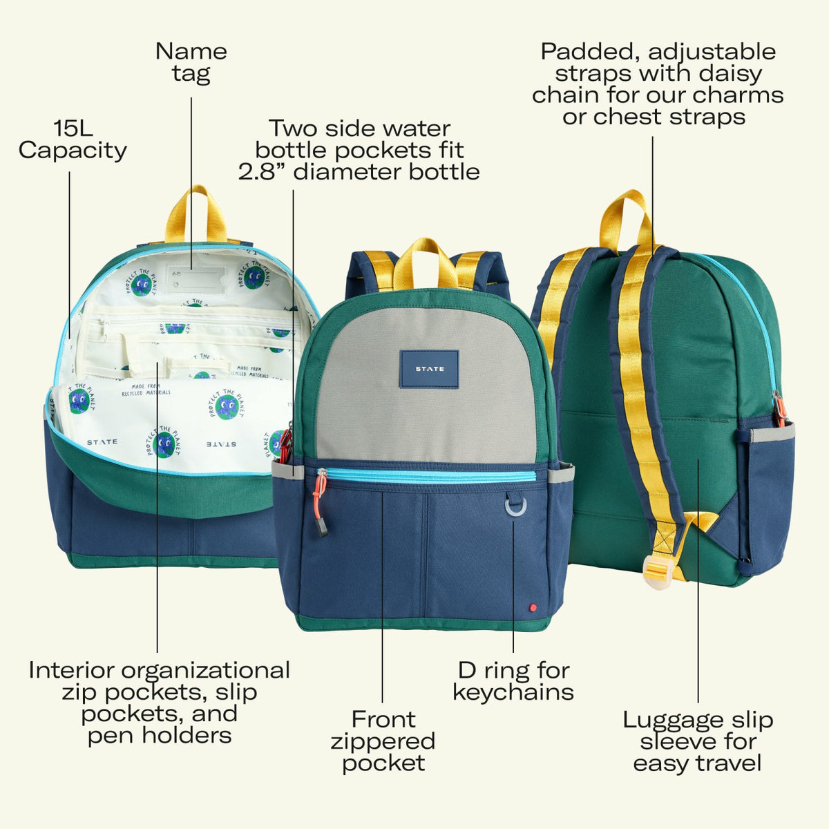 Kane Kids Backpack Nylon Fuzzy Soccer Balls | State Bags Deals