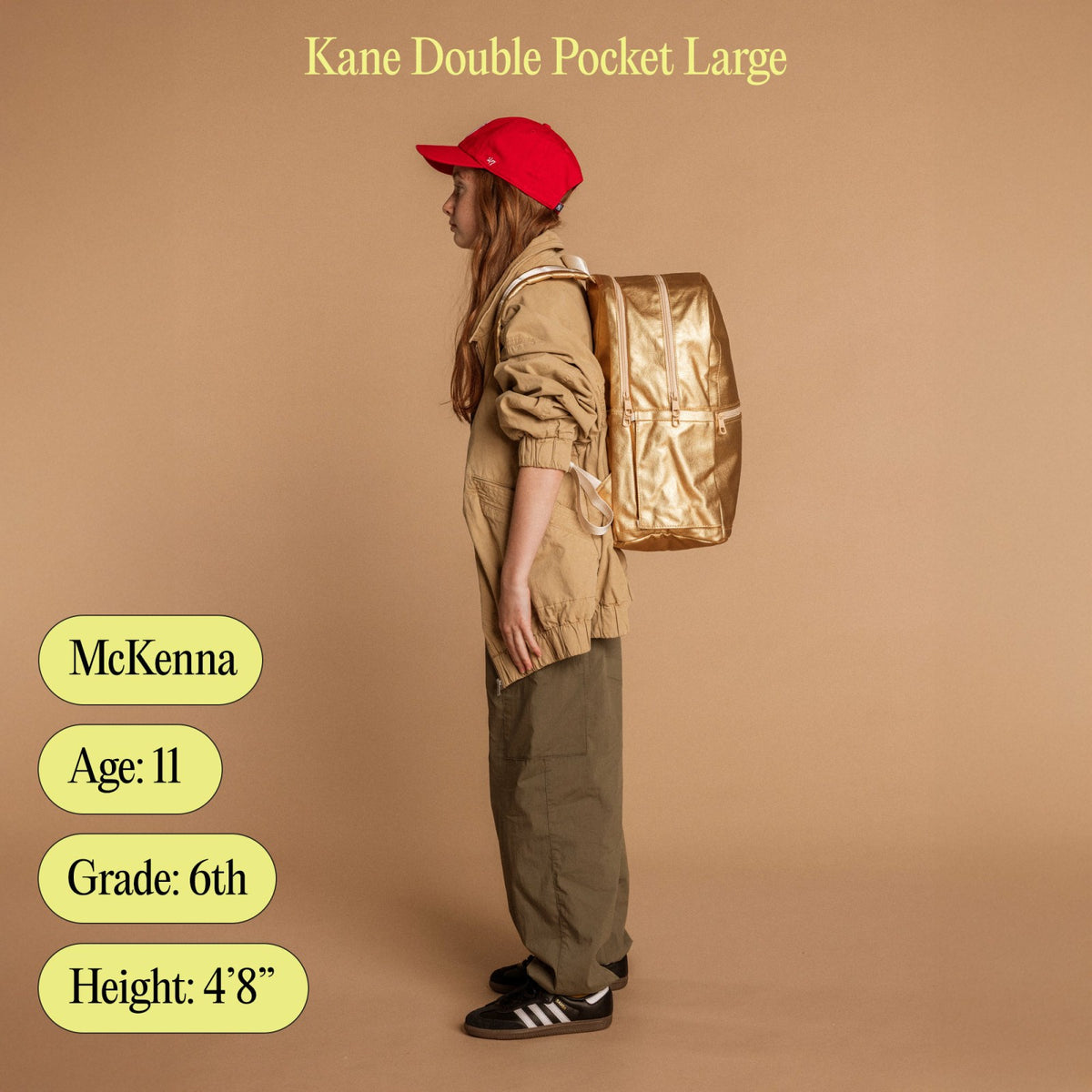 Kane Kids Large Backpack Recycled Poly Canvas Solids Olive | State Bags Signature