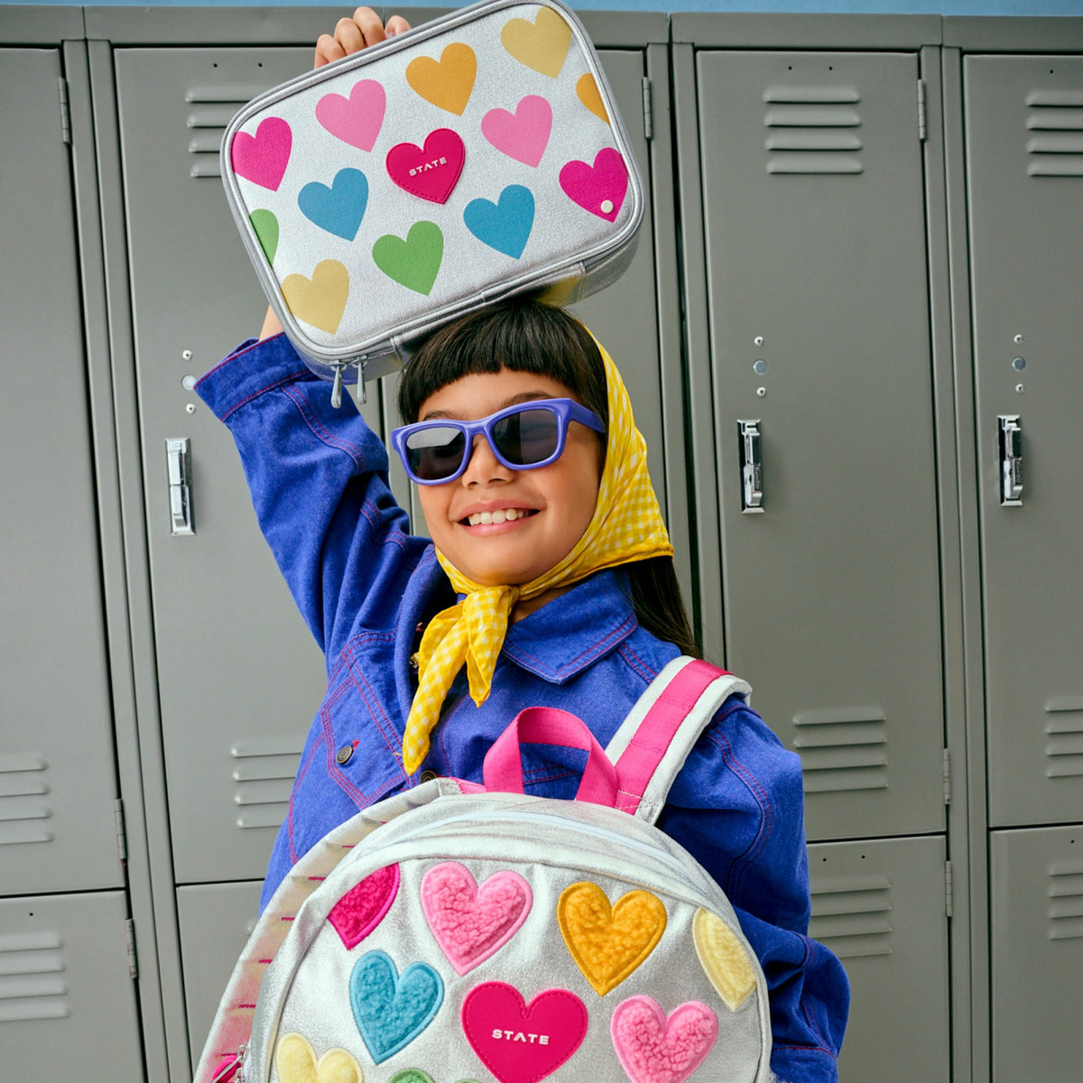 Rodgers Lunch Box Metallic Happy Fuzzy Hearts | State Bags Popular