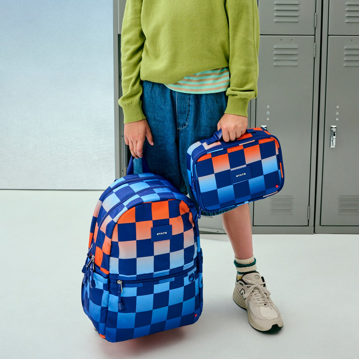 Rodgers Lunch Box Recycled Poly Canvas Gradient Checkerboard | State Bags Special Offer