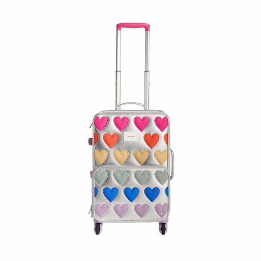 Logan Suitcase Metallic Patchwork Hearts | State Bags Great Value