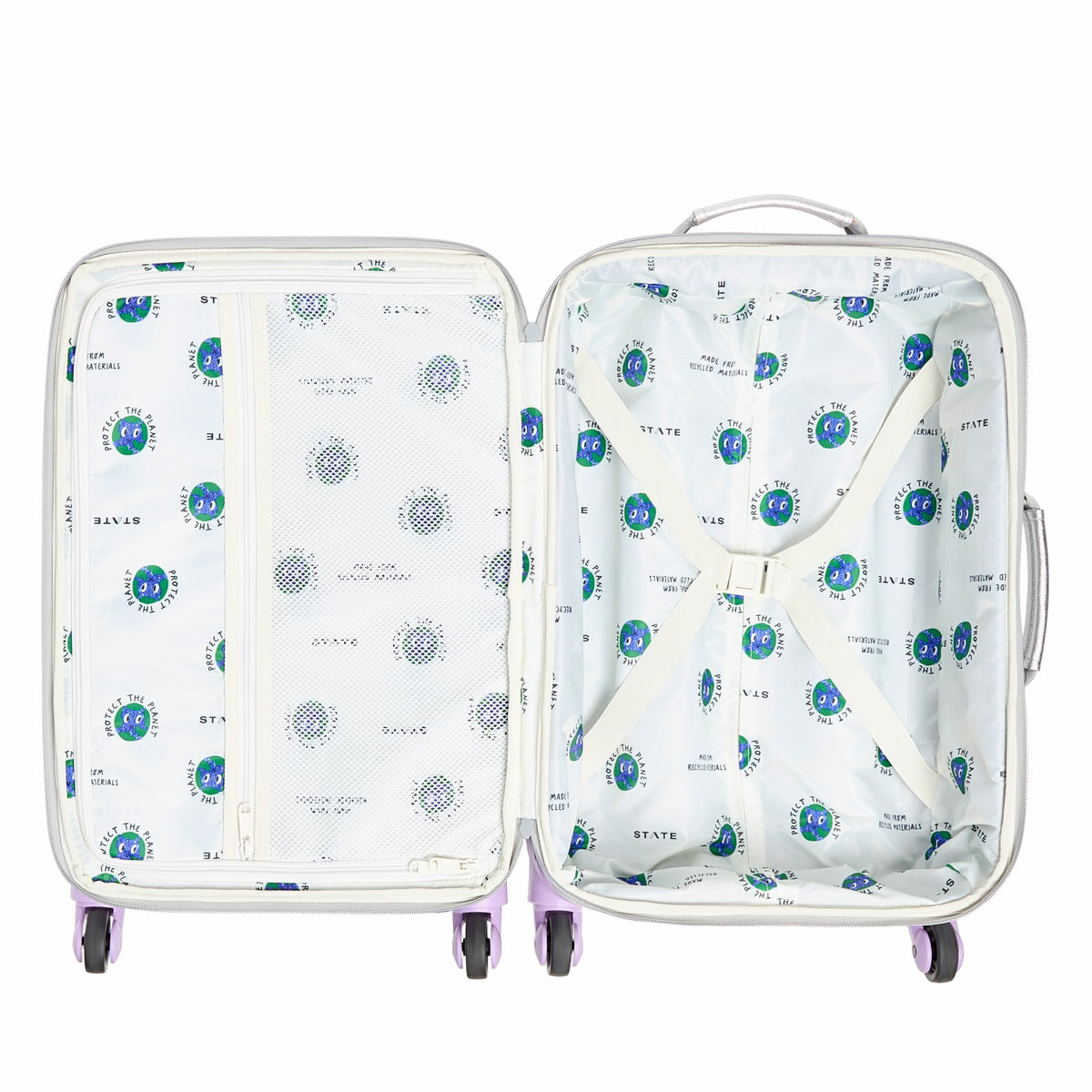Logan Suitcase Metallic Patchwork Hearts | State Bags Great Value