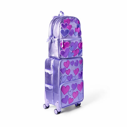 Logan Suitcase Metallic 3D Hearts | State Bags Special Offer