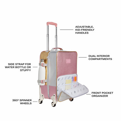 Logan Suitcase Metallic Pink/Silver | State Bags New