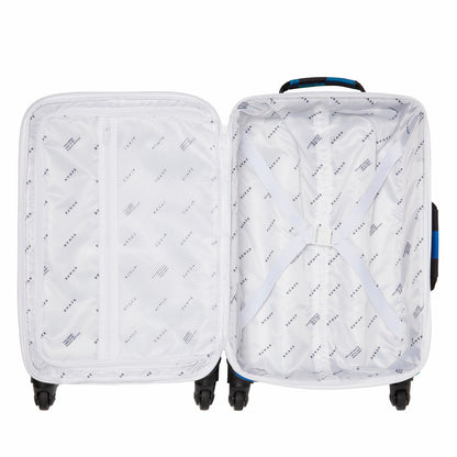 Logan Suitcase Printed Canvas Blue Checkerboard | State Bags Featured