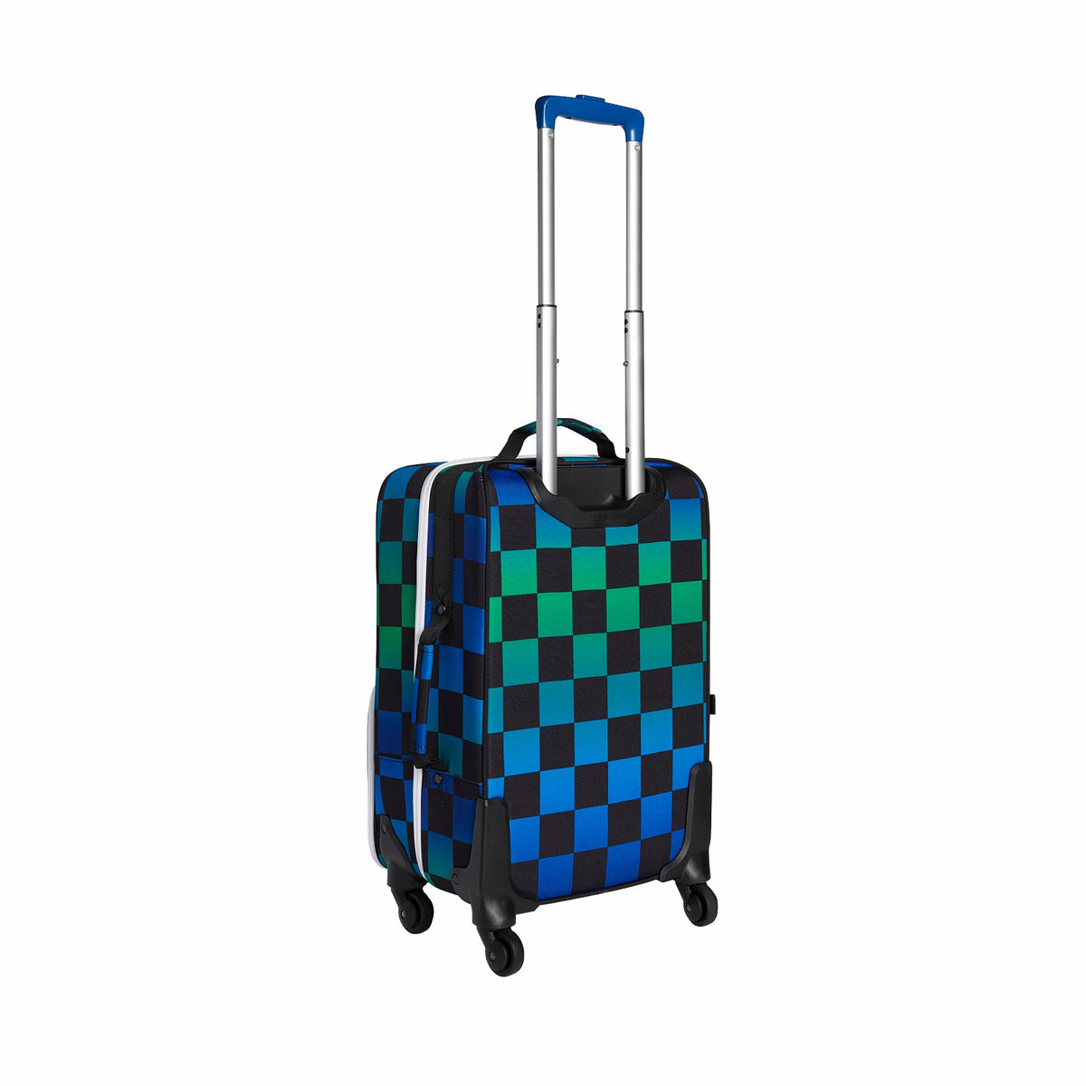 Logan Suitcase Printed Canvas Blue Checkerboard | State Bags Featured