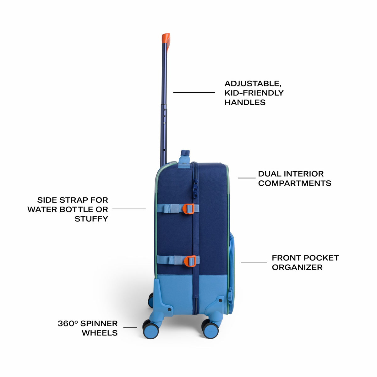 Logan Carry-On Suitcase Blue Green Orange | State Bags Recommended