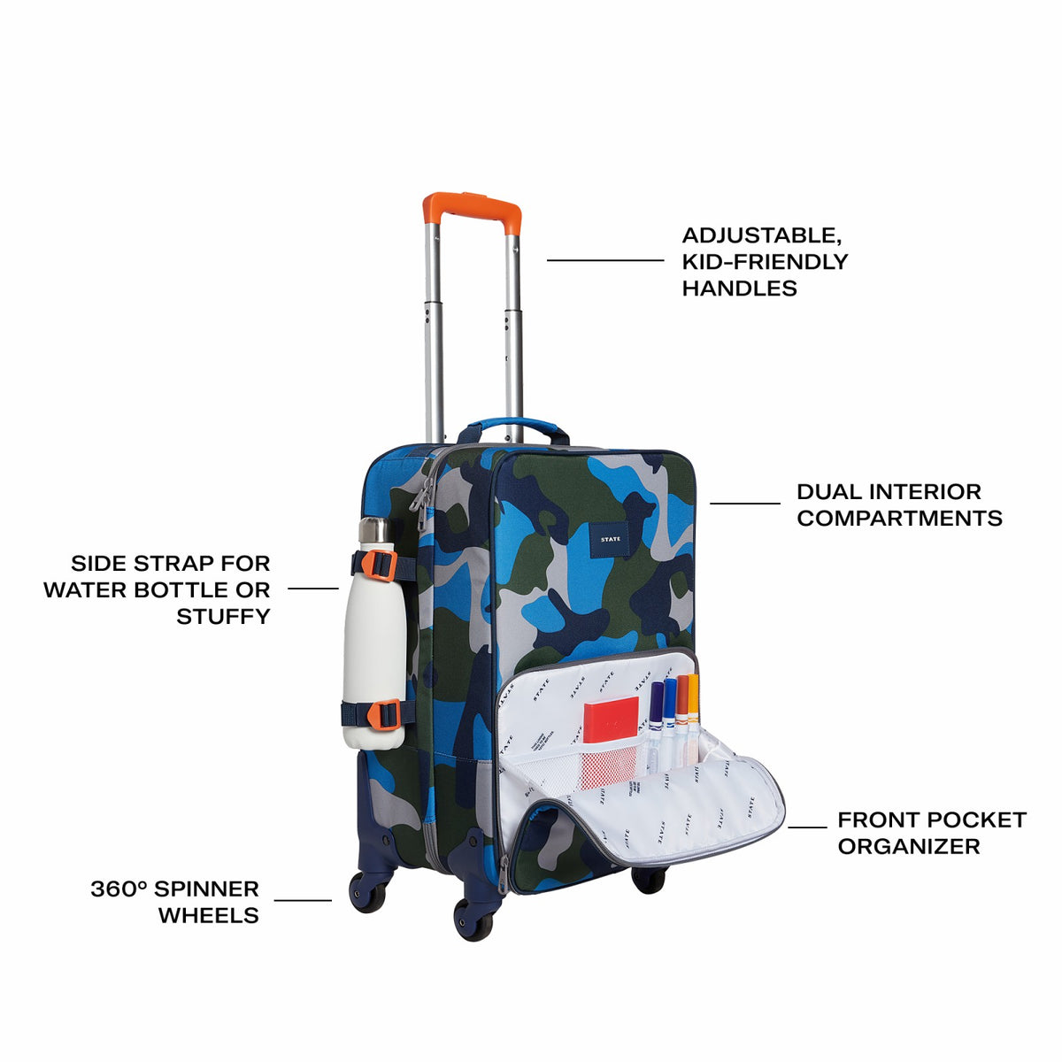 Logan Suitcase Printed Canvas Camo | State Bags Premium