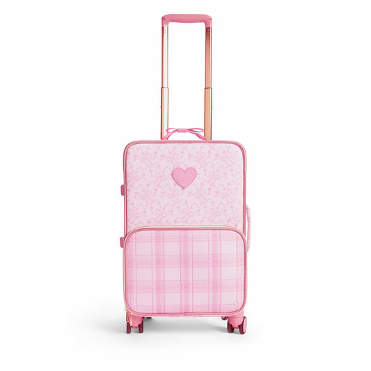 STATE x LoveShack Fancy Logan Carry-On Suitcase Polyester Canvas Pink Vanilla | State Bags Customer Favorite