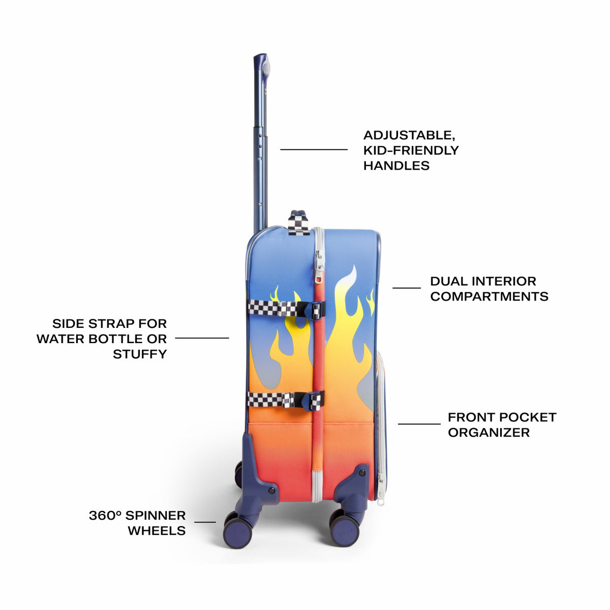 STATE x Hot Wheels™ Logan Carry-On Suitcase Hot Wheels™ Flames | State Bags New