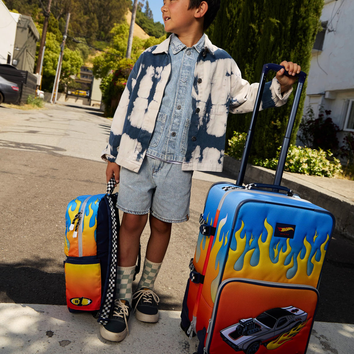 STATE x Hot Wheels™ Logan Carry-On Suitcase Hot Wheels™ Flames | State Bags New