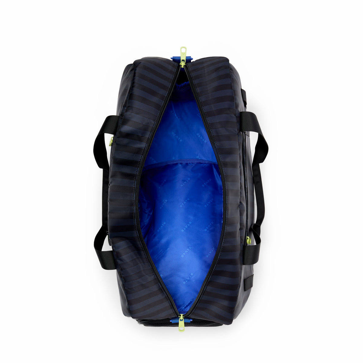 Fenway Sports Duffle Black Grey Striped | State Bags Special Offer