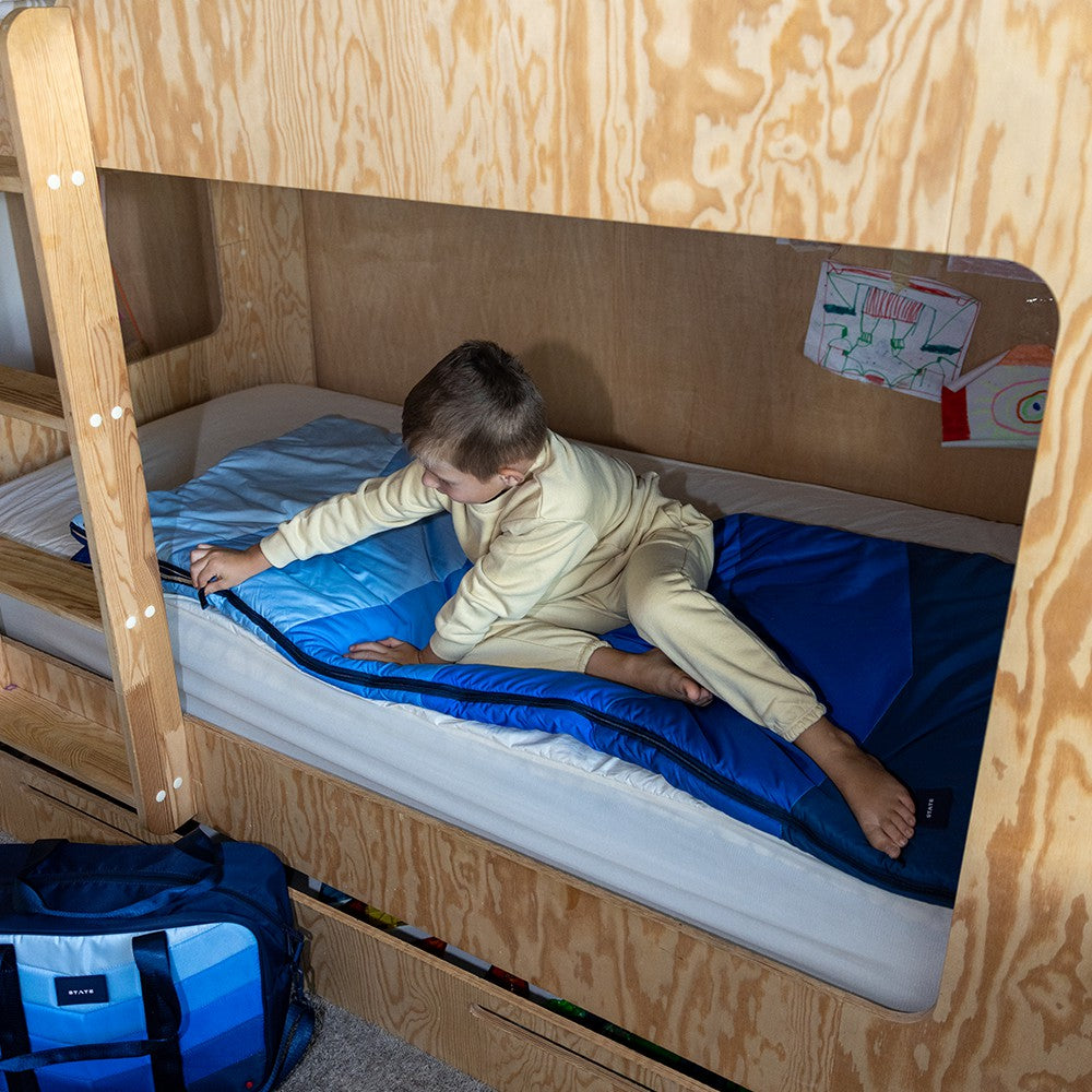 Redwood Sleeping Bag Blue Chevron | State Bags Everyday