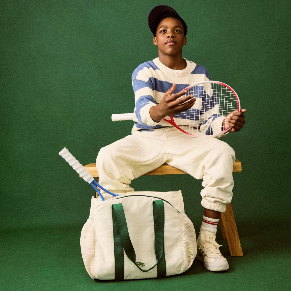 Riley Tennis Tote Nylon Ivory/Green | State Bags Trending