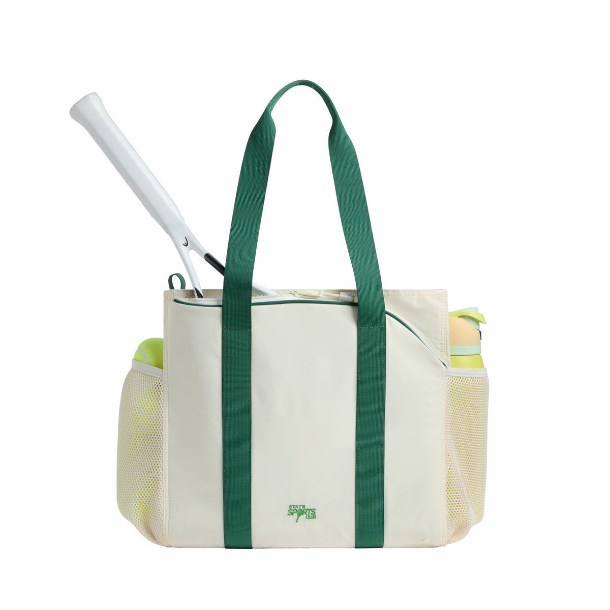 Riley Tennis Tote Nylon Ivory/Green | State Bags Trending