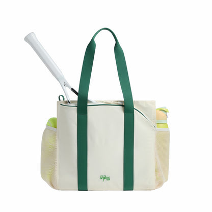 Riley Tennis Tote Nylon Ivory/Green | State Bags Trending