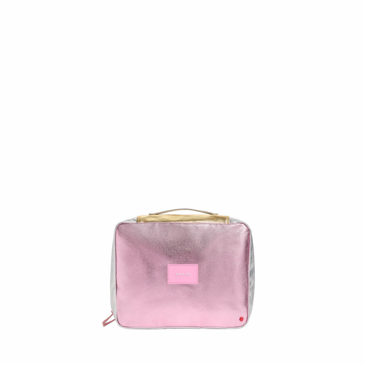 Bensen Toiletry Kit Large Metallic Pink/Silver | State Bags Premium
