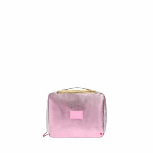 Bensen Toiletry Kit Large Metallic Pink/Silver | State Bags Premium