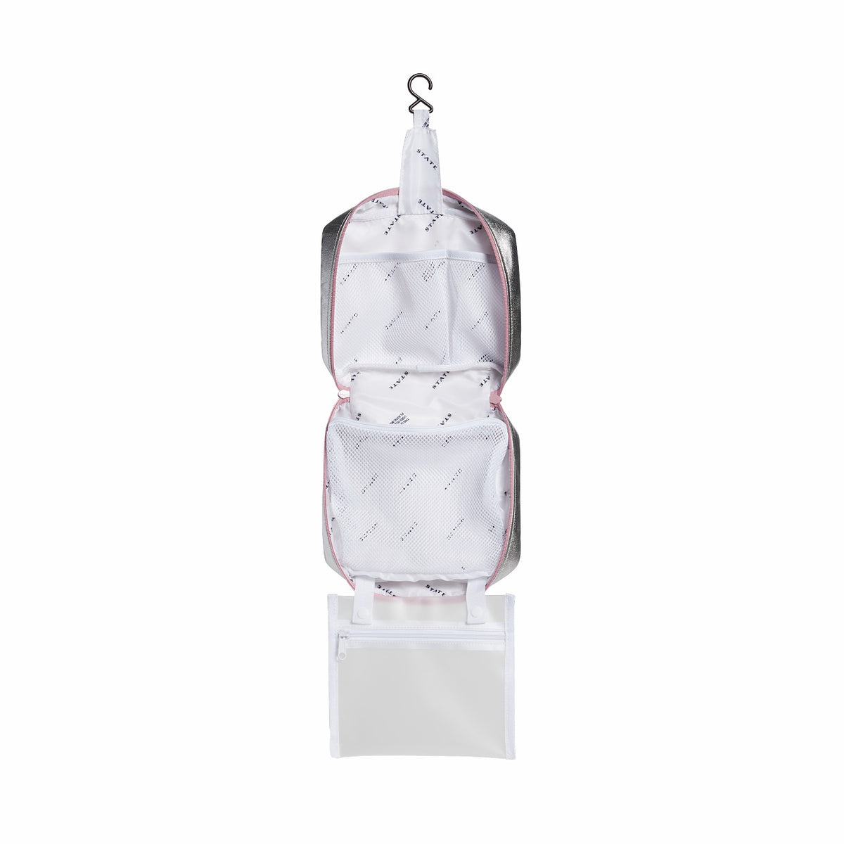 Bensen Toiletry Kit Metallic Pink/Silver | State Bags Popular