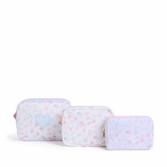 STATE x LoveShackFancy Travel Pouch Set Nylon Confetti Bloom / Wildflower Blue | State Bags Smart Buy