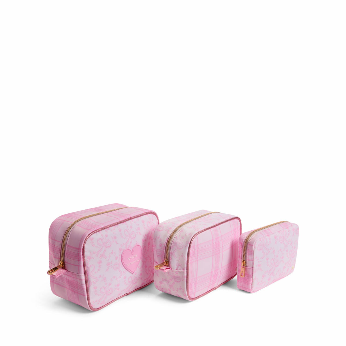 STATE x LoveShackFancy Travel Pouch Set Nylon Pink Vanilla | State Bags Quality