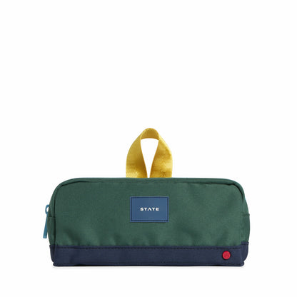 Clinton Pencil Case Color Block Green/Navy | State Bags Top Pick