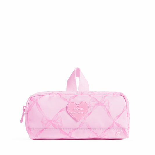 STATE x Loveshack Fancy Clinton Pencil Case Polycanvas Pink Peppermint | State Bags Special Offer