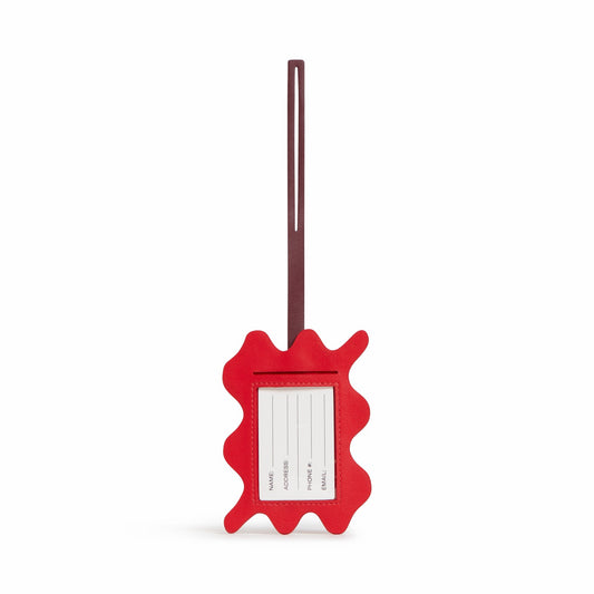 Squiggly Luggage Tag Vegan Leather Burgundy | State Bags Latest