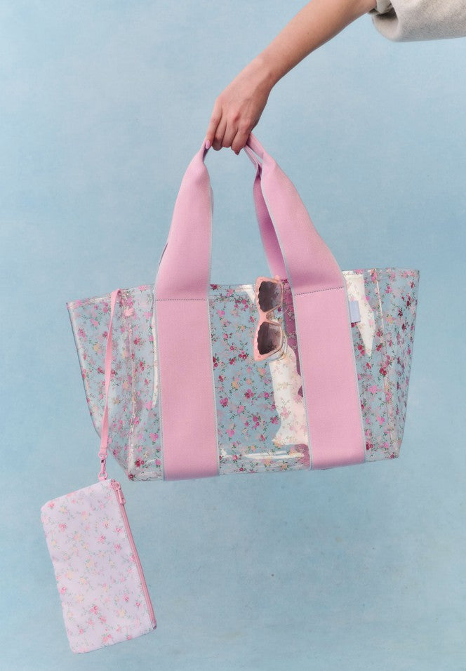 STATE x LoveShackFancy Wellington Cabana Tote TPU Wildflower Blue | State Bags Quality