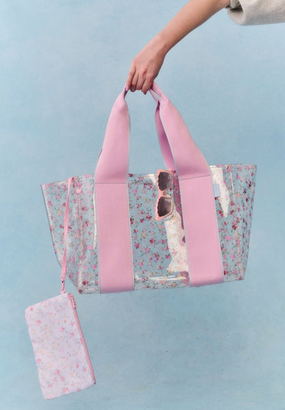 STATE x LoveShackFancy Wellington Cabana Tote TPU Wildflower Blue | State Bags Quality