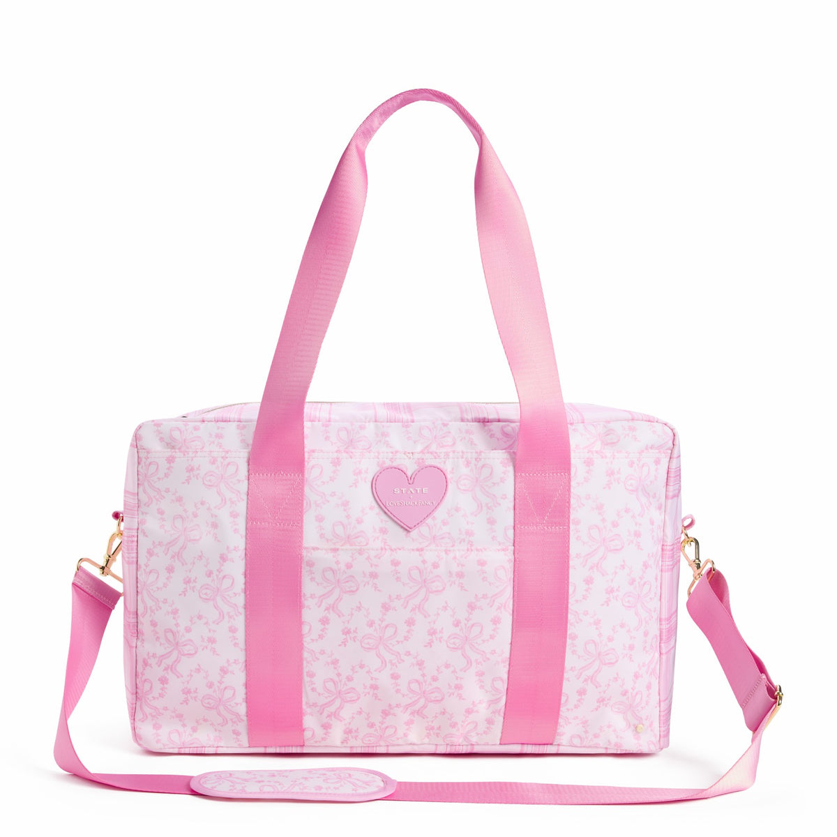 STATE x LoveShackFancy Wellington Weekender Nylon Pink Vanilla | State Bags Best Seller