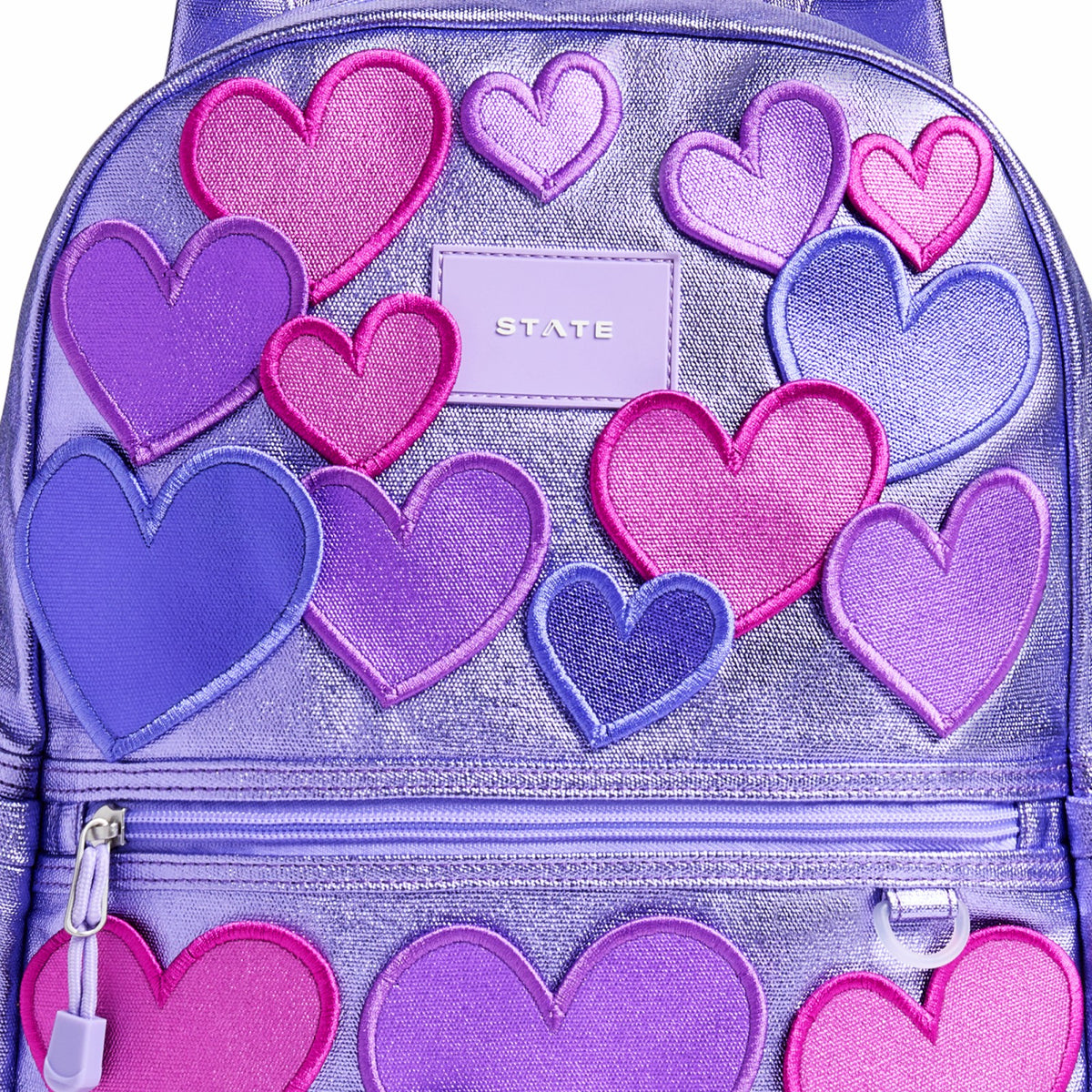 Kane Kids Travel Backpack Metallic 3D Hearts | State Bags Trending