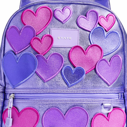 Kane Kids Travel Backpack Metallic 3D Hearts | State Bags Trending