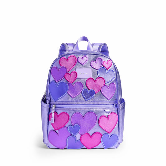 Kane Double Pocket Backpack Metallic 3D Hearts | State Bags Everyday