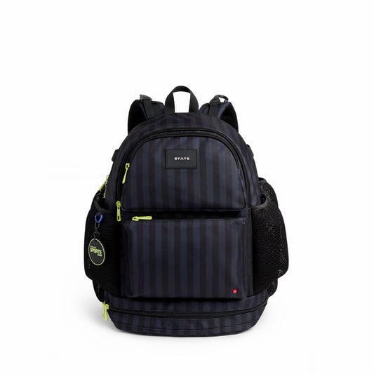 Shea Baseball Backpack Black Grey Striped | State Bags Sale