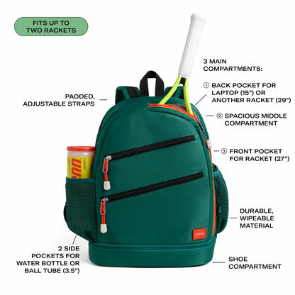 Lenox Tennis Backpack Nylon Evergreen | State Bags Trending