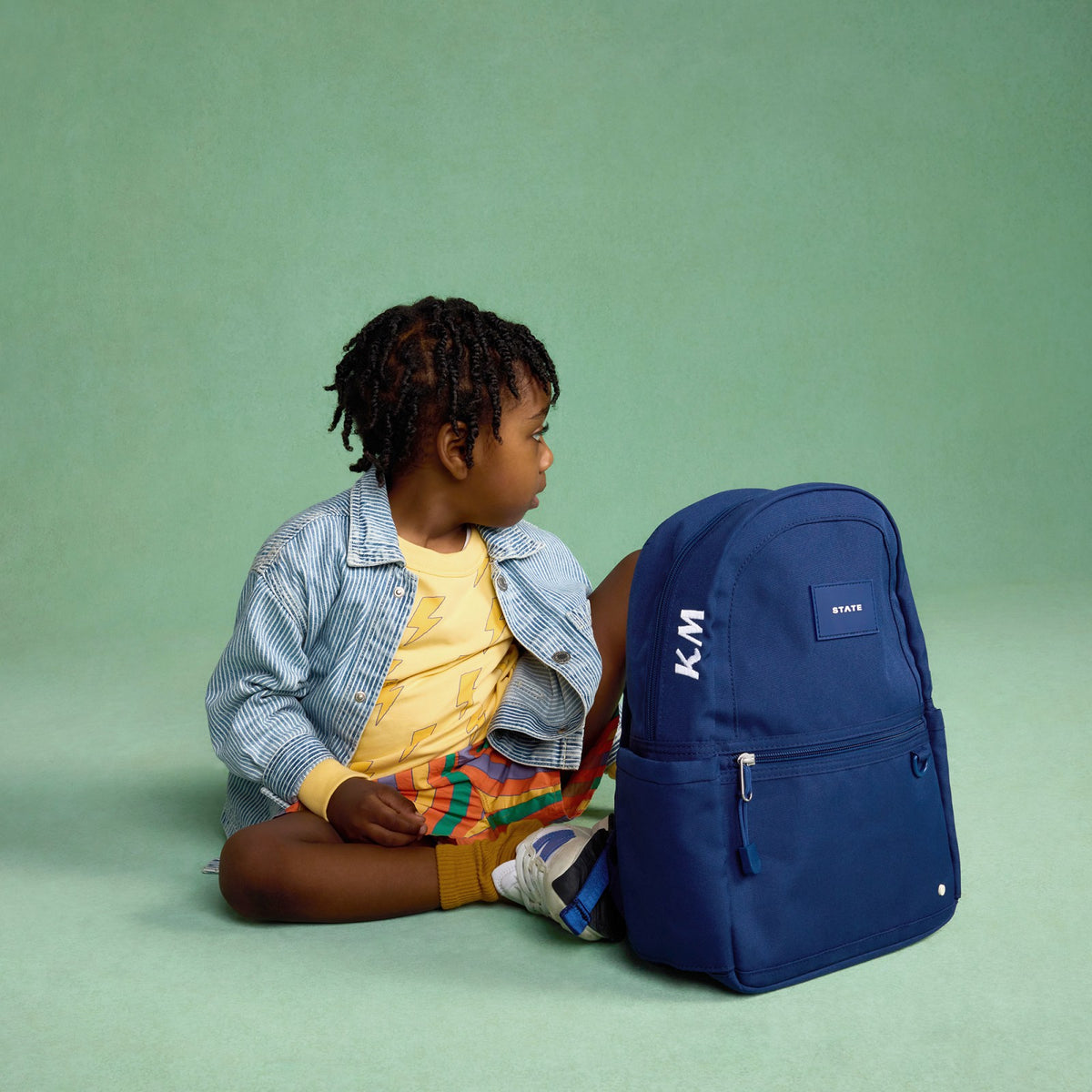 Kane Kids Mini Backpack Recycled Polycanvas Solid Navy | State Bags Discount