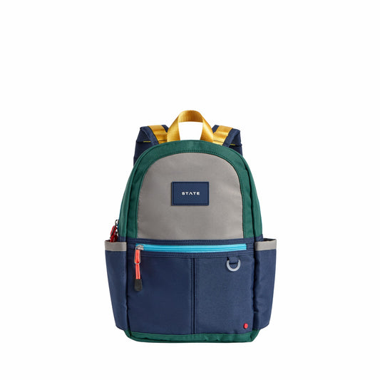 Kane Kids Mini Travel Backpack Color Block Green/Navy | State Bags Best Seller