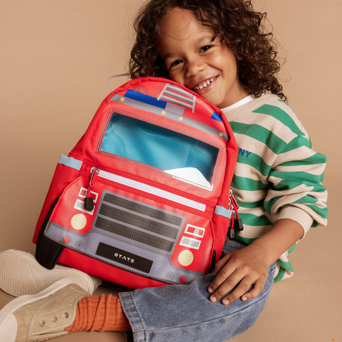 Kane Kids Mini Backpack Recycled Polycanvas Firetruck | State Bags Popular