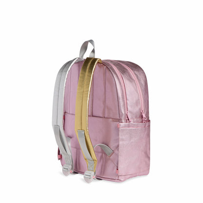 Kane Kids Double Pocket Backpack Metallic Pink/Silver | State Bags Trending