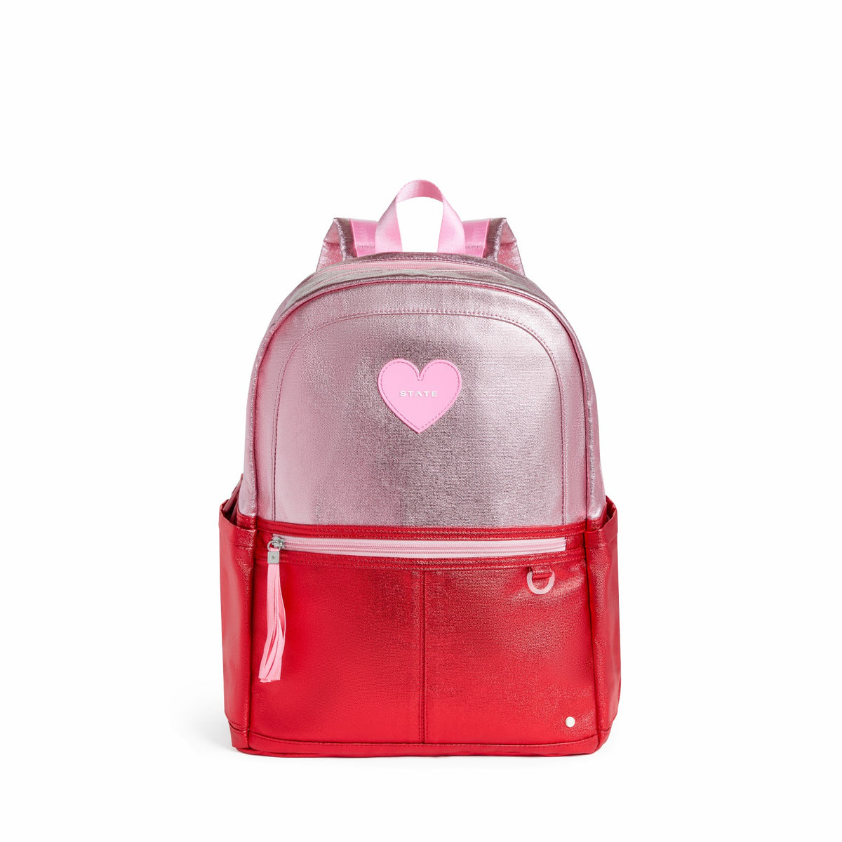 Kane Kids Double Pocket Backpack Metallic Pink/Red Colorblock | State Bags Customer Favorite